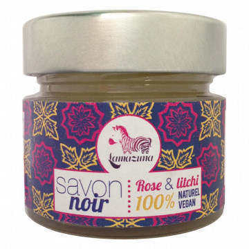 Savon noir Rose & Litchi - 100 g