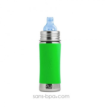 Biberon anti-fuite inox 325 ml - Green