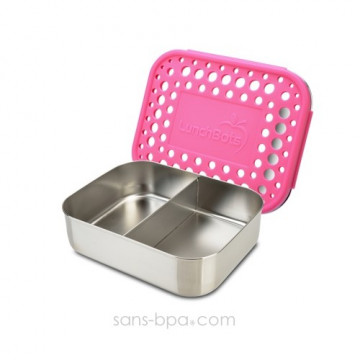 Boite compartiment 100% inox DUO PINK - DOTS