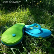 Tongs naturelles Turquoise Lime