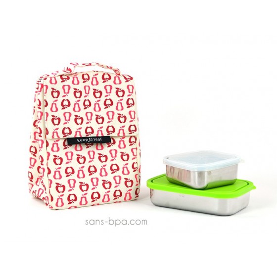 Pack Sac isotherme Lunchbag Fruits + Boite rectangle Green + Boite carrée small UKonserve