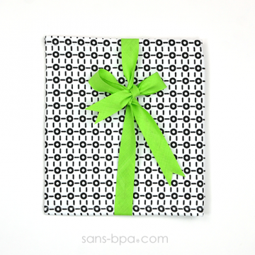 Pochette Cadeau BLACK & WHITE - ruban Vert