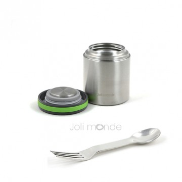 Kit repas isotherme Au P'tit repas isotherme 400 + couverts In Steel - Joli Monde
