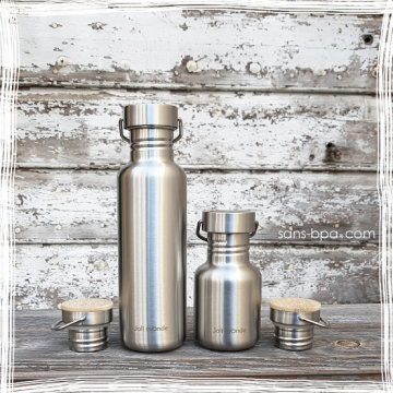 Duo Gourdes inox Gloup façon bambou - 400 & 800 ml - Joli Monde