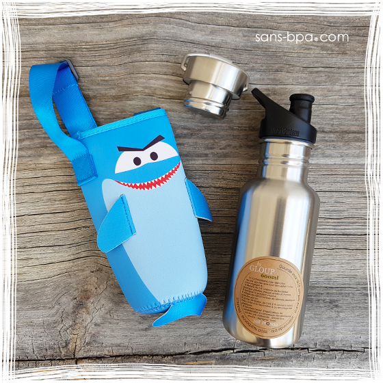 Kit gourde nomade 500ml Joli Monde - Requin