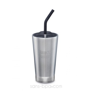 Timbale inox isotherme & sa paille 473ml - KLEAN KANTEEN