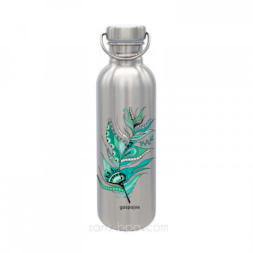 Gourde inox 1 litre SPORTY - PLUME VERTE