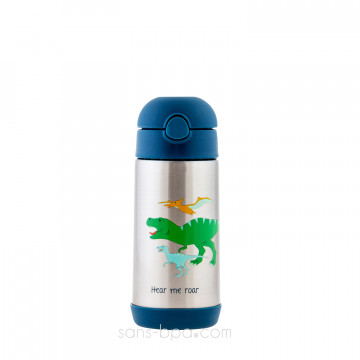 Gourde paille inox isotherme 350ml - Dino