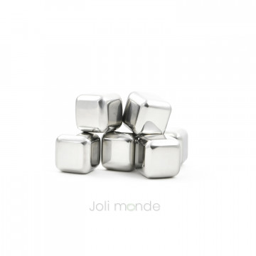 Ensemble 6 glaçons cubes INOX - JOLI MONDE