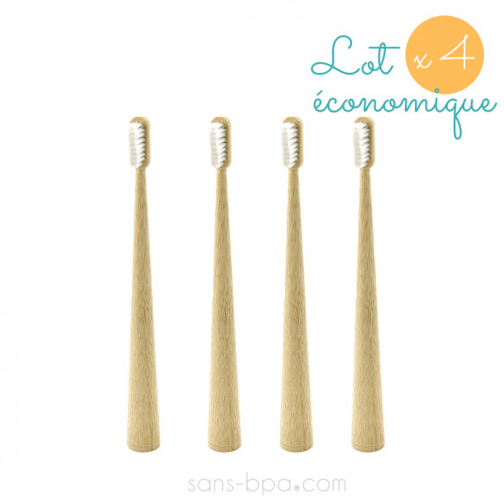 Lot 4 Brosses à dents bambou - CONICOLOR - Clear