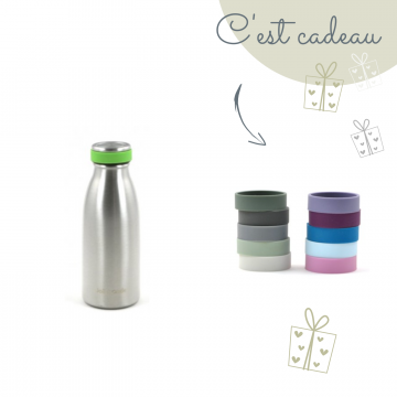 Gourde isotherme inox 350 ml Joli Monde & ses anneaux colorés en cadeau