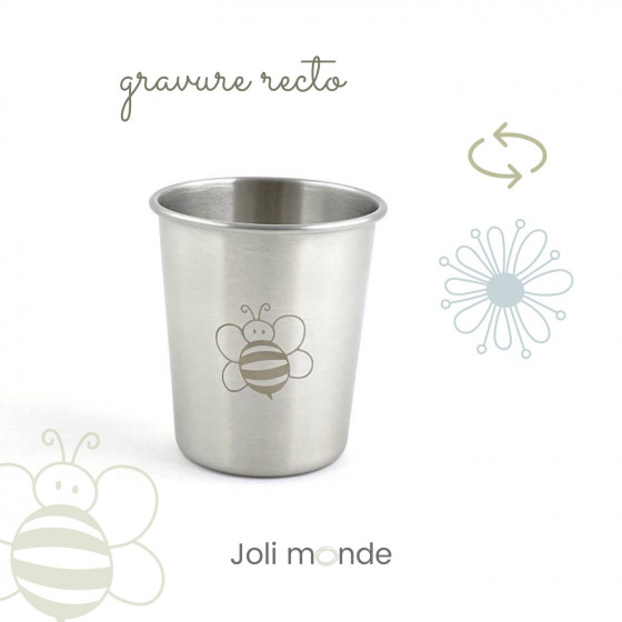 Timbale 180 ml inox gravé TWIST . Abeille & Fleur - JOLI MONDE