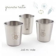 Lot 3 timbales 180 ml inox gravé TWIST . Au jardin . Joli Monde