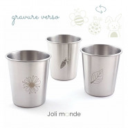 Lot 3 timbales 180 ml inox gravé TWIST . Au jardin . Joli Monde