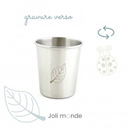 Lot 3 timbales 180 ml inox gravé TWIST . Au jardin . Joli Monde