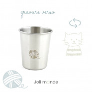 Lot 3 timbales 180 ml inox gravé TWIST . Les P'tits amis . Joli Monde