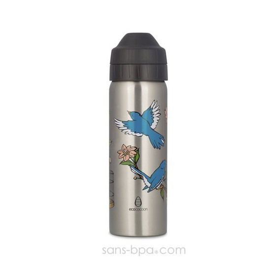 Cocoon - Chinoiserie Birds - gourde 600 ml - Isotherme & anti-fuite - Ecococoon 