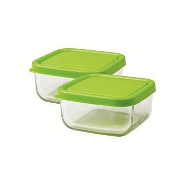 Trio carré en verre 360 ml - Green - Inno Baby