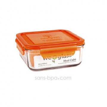 Contenant verre Meal Cube 850ml - Carotte
